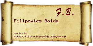 Filipovics Bolda névjegykártya